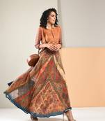 Multicolor printed silk kurti