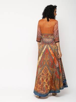 Multicolor printed silk kurti 2