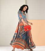 Multicolor printed silk kurti