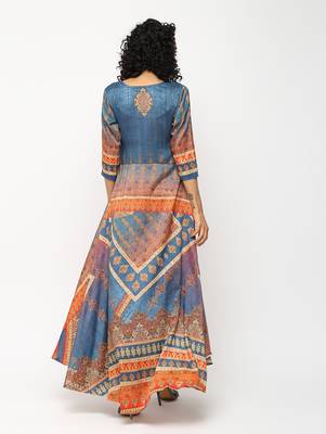 Multicolor printed silk kurti 2
