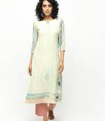 Green printed crepe kurti