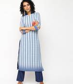 Blue printed crepe kurti