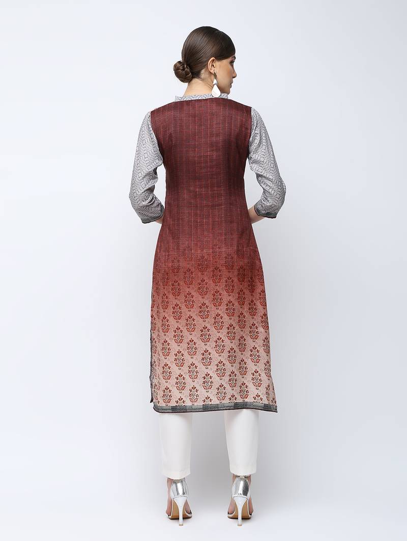 Multicolor printed silk kurti WEAR THIS 2891004