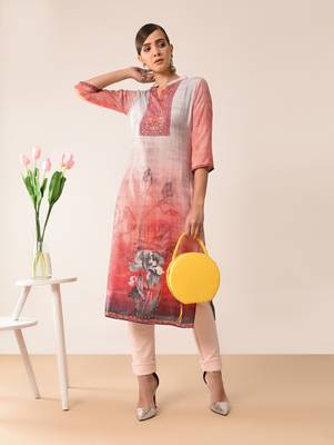 Multicolor printed viscose rayon kurti 1