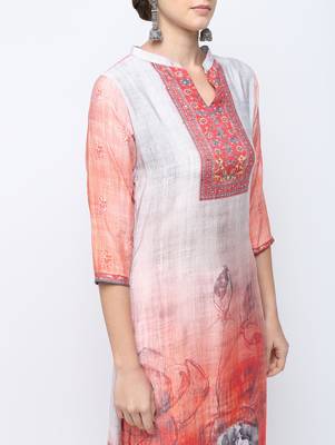 Multicolor printed viscose rayon kurti 4