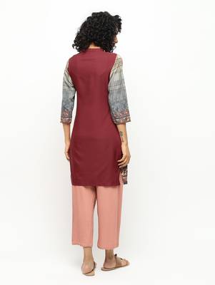 Multicolor printed crepe kurti 2