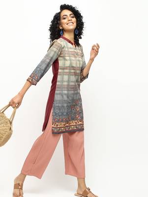 Multicolor printed crepe kurti 3
