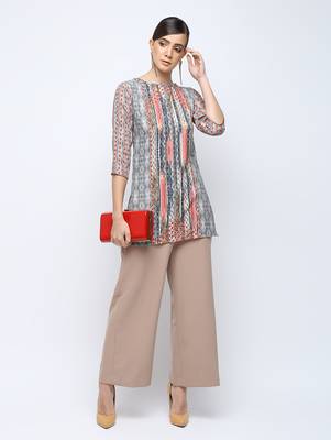 Multicolor printed rayon short kurti 1