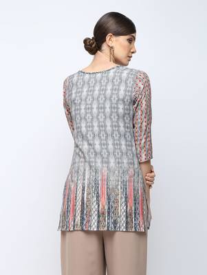 Multicolor printed rayon short kurti 2