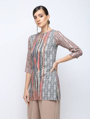 Multicolor printed rayon short kurti 3