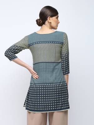 Multicolor printed rayon short kurti 2