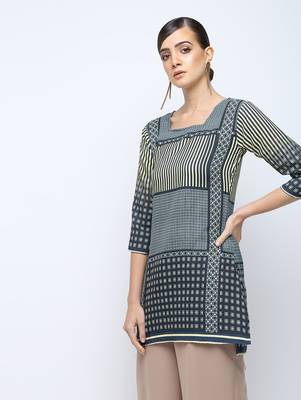 Multicolor printed rayon short kurti 3