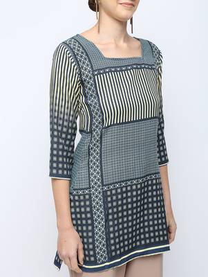 Multicolor printed rayon short kurti 4