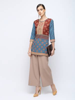 Multicolor printed rayon short kurti 1