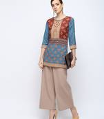 Multicolor printed rayon short kurti