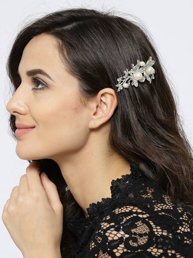 Silver women hair clip Prita 2891132