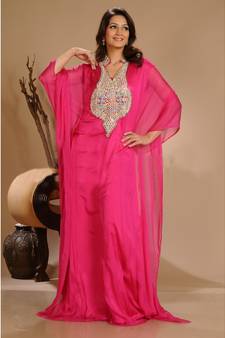 Rani georgette embroidered zari work islamic-kaftans