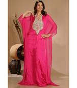 Rani georgette embroidered zari work islamic-kaftans