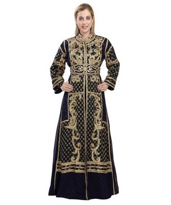 Black georgette embroidered zari work islamic-kaftans 1