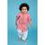 Red Gingham Checks Kurta Pyjama With Car Patch Kurta