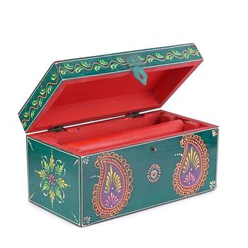 Traditional Hand Painted Indian Jewellery & Bangle Storage Box 1