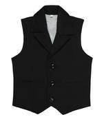 Black plain jute boys nehru jacket