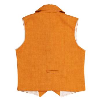 Orange plain jute boys nehru jacket 2
