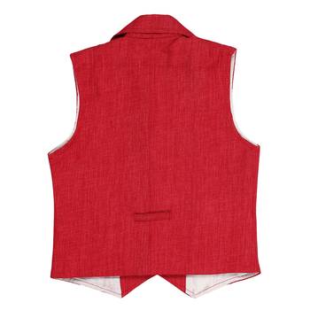 Red plain jute boys nehru jacket 3