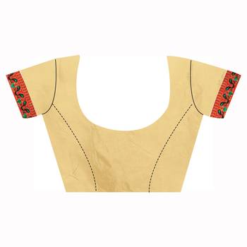Gold Embroidered Art Silk Saree With Blouse 2