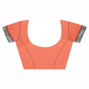 Orange Embroidered Shimmer Saree With Blouse 2