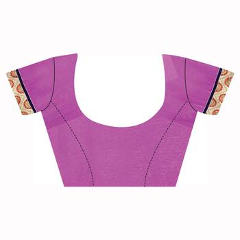 Purple Embroidered Shimmer Saree With Blouse 2