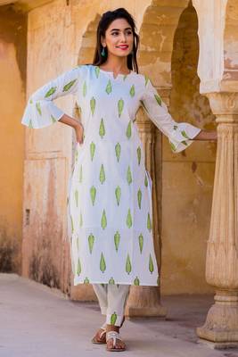 White Leaf Kurta Set 2