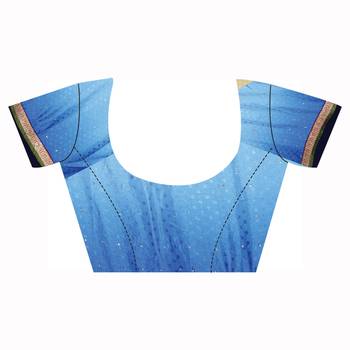 Multicolor Embroidered Jacquard Saree With Blouse 2