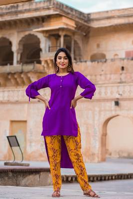 Liliac Purple Short Kurta & Pant 2