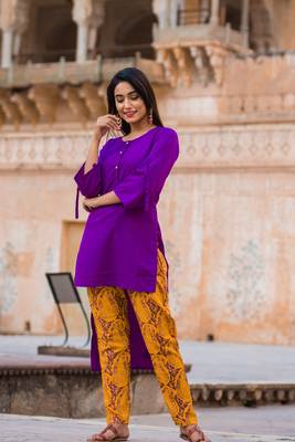 Liliac Purple Short Kurta & Pant 3