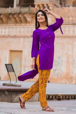 Liliac Purple Short Kurta & Pant 4