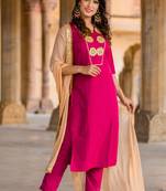 Burgundy Gotta Patti Kurta Set