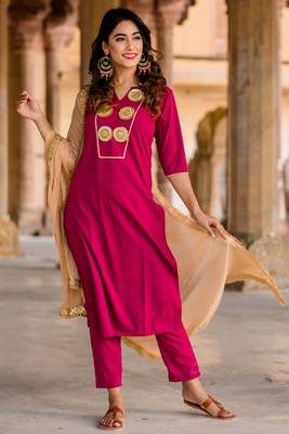 Burgundy Gotta Patti Kurta Set 2