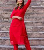 Red Crimson Kurta Set