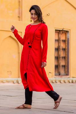 Candy Red Kurta Set 2
