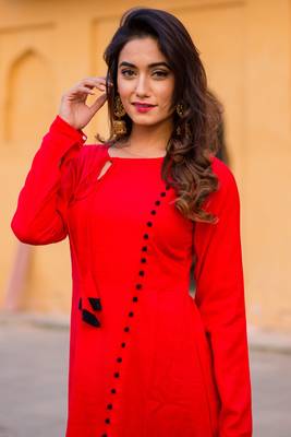 Candy Red Kurta Set 3