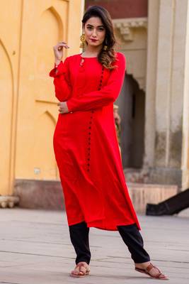 Candy Red Kurta Set 4