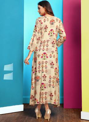 Heavy Rayon Printed Long Designer Kurti 2