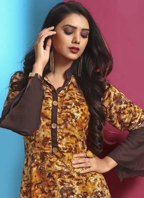 Heavy Rayon Printed Long Designer Kurti 3