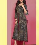 Heavy Rayon Printed Long Designer Kurti