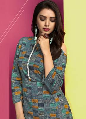 Heavy Rayon Printed Long Designer Kurti 2