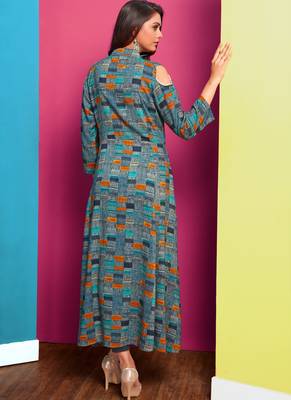 Heavy Rayon Printed Long Designer Kurti 3