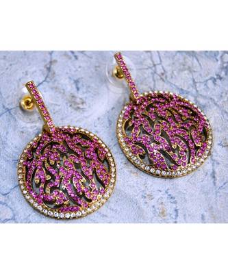 Pink Diamond Dangler Earrings 1