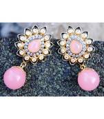 Pink Floral Drop Dangler Earrings