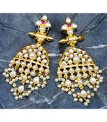 Royal Kundan Pearl Gold Dangler Earrings